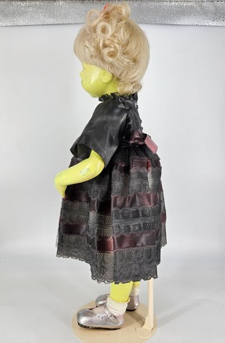 Haunted Doll Girl OOAK Artist Hand Painted Scary Spooky Halloween Porcelain 20" - Picture 8 of 11