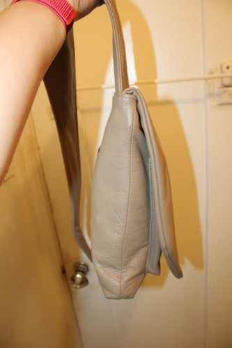Est. Loyalty NYC Beige Shoulder Sling Leather Dog Walking Crossbody Bag EUC - Picture 6 of 12