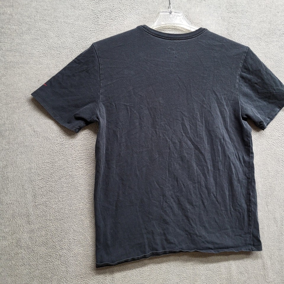 Nike Men Shirt Large Black Archive Embroidered Logo Short Sleeve