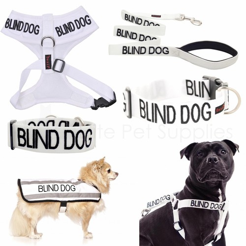 Dexil BLIND DOG Worded Dog Lead, Buckle Collar, Strap, Vest Harness or