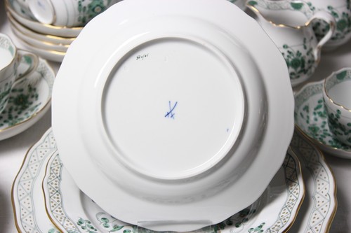 Meissen Kaffee und Ess Service Dekor Indisch grün einzeln verkaufen 1. Wahl TOP - Bild 15 von 91