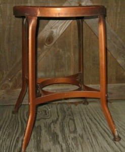 1930s-Industrial-Toledo-Uhl-Steel-Machinist-Stool-Kitchen-Desk-Bar-Loft-VTG