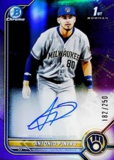 2022 BOWMAN CHROME PROSPECT AUTO CPA-AP ANTONIO PINERO PURPLE REFRACTOR /250