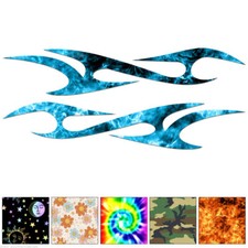 Pair Tribal Flame Stripes - Decal Sticker - Multiple Patterns  Sizes - ebn7473