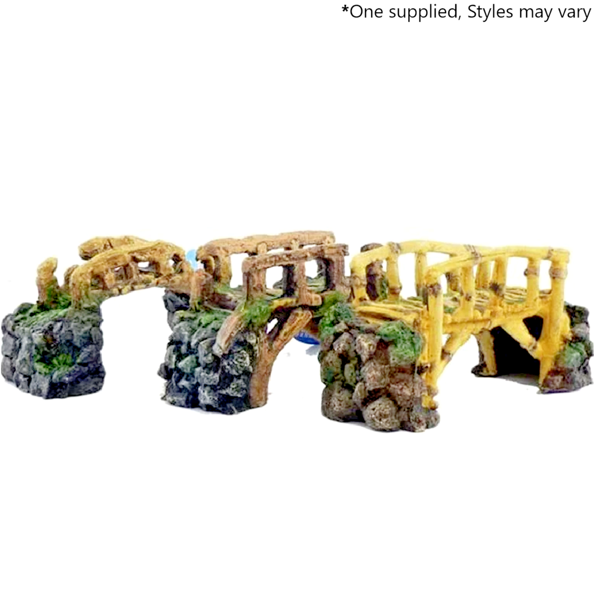 1 x BRIDGE ON ROCKS AQUA FISH ORNAMENT 17.5cm : Aquarium Tank Wood Bamboo Decor