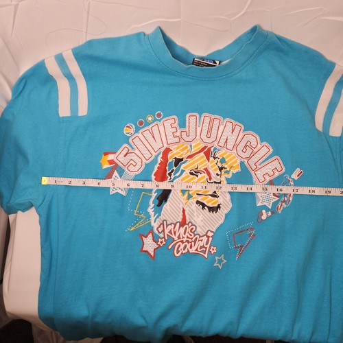 Vintage Y2K 5ive Jungle & Co T Shirt Mens Blue Lion Size XL Urban Skater - Picture 8 of 9