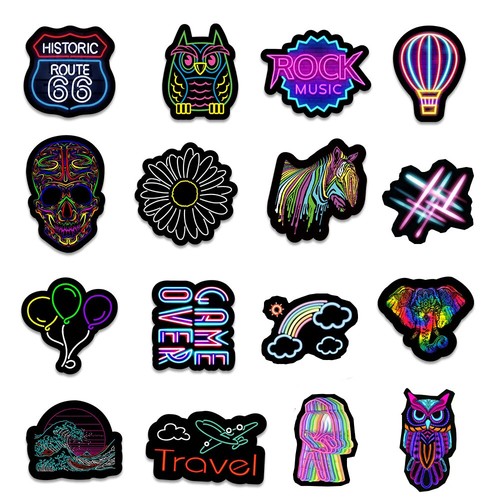 Neon Aufkleber 100 Stück Skateboard Stickerbomb Decals Vinyl Cool Laptop Gepäck - Bild 17 von 24