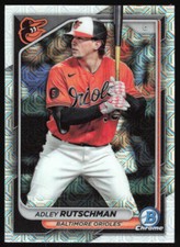 2024 Bowman Chrome Adley Rutschman #77 Mega Box Refractor Baltimore Orioles