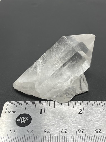 Reiki Charged Quartz Natural Point w/ Silver Rutile Crosshatch Brazil 2.5oz Q9 - Picture 11 of 12
