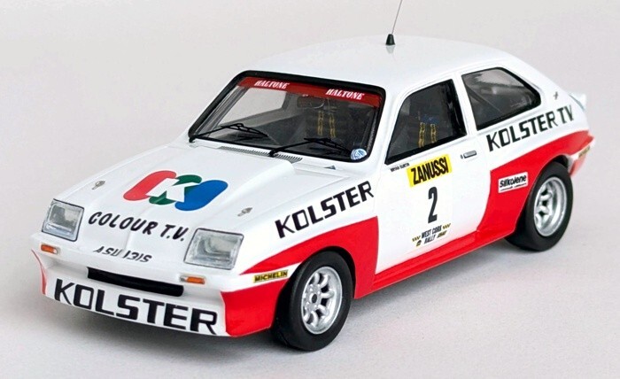 Vauxhall Chevette HSR voiture miniature Trofeu RRIR17 West Cork 1983 O'Mahony échelle 1/43