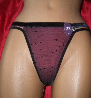 Luxuriöser Satin Damen String Stringtanga 38 schwarz Lisca NEU (di49)