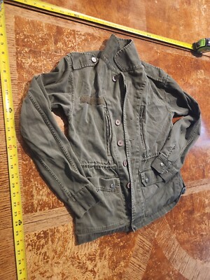 Moon Collection Moto Jacket Womens Sz S Green Vintage style #S13