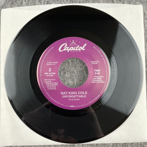 NAT KING COLE The Christmas Song / Unforgettable 45 Capitol NR-44780 UNPLAYED - Afbeelding 4 van 4