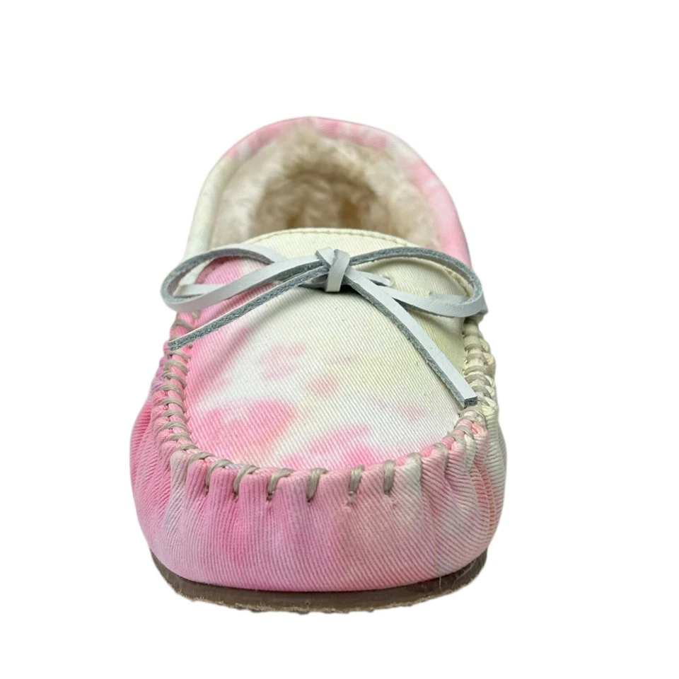 Zapatilla mocasín Minnetonka Canva para mujer talla 6,5-7 azul tie-dye forro de piel sintética Foto 4 de 4
