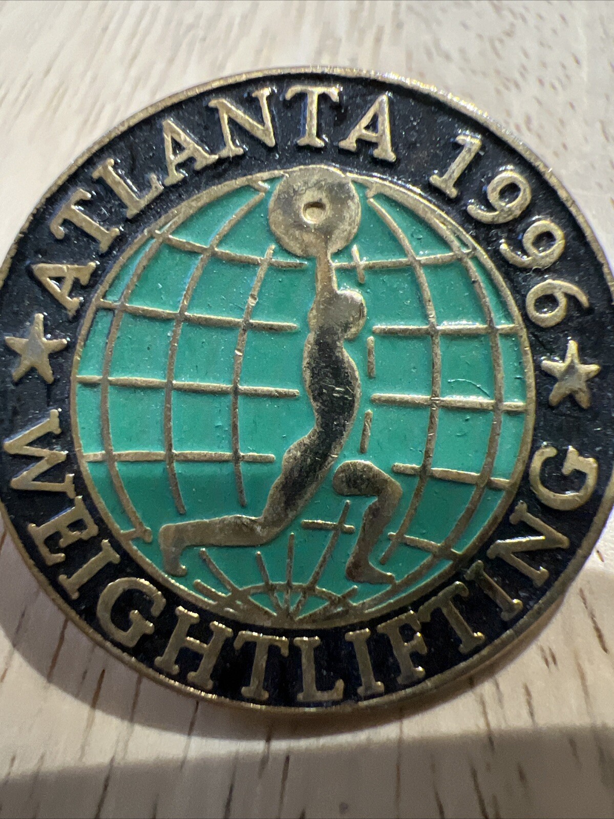 Atlanta 1996 Olympic Weightlifting Pinback