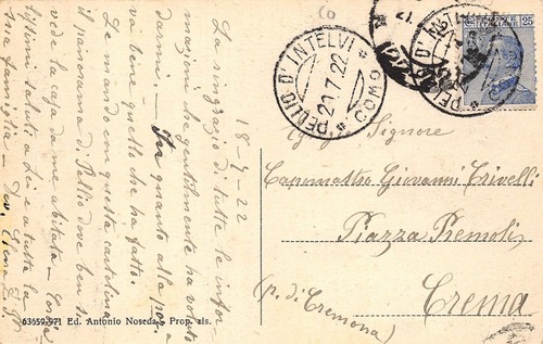 7009) PELLIO INFERIORE (COMO) PANORAMA. VIAGGIATA NEL 1922. - Imagen 2 de 2