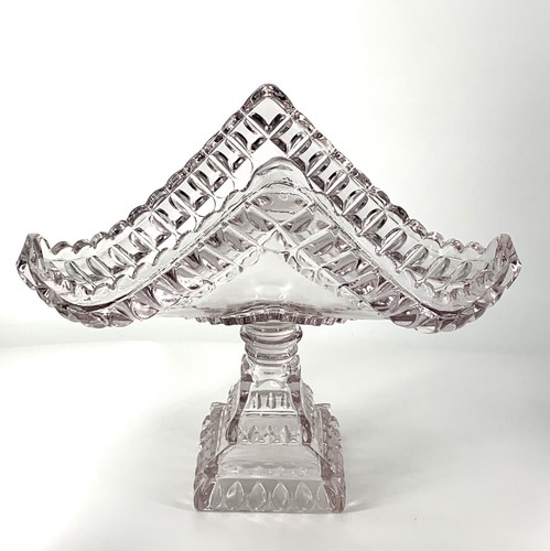 EAPG Adams Crystal Wedding U Shaped Glass Fruit Stand Antique - Picture 11 of 15