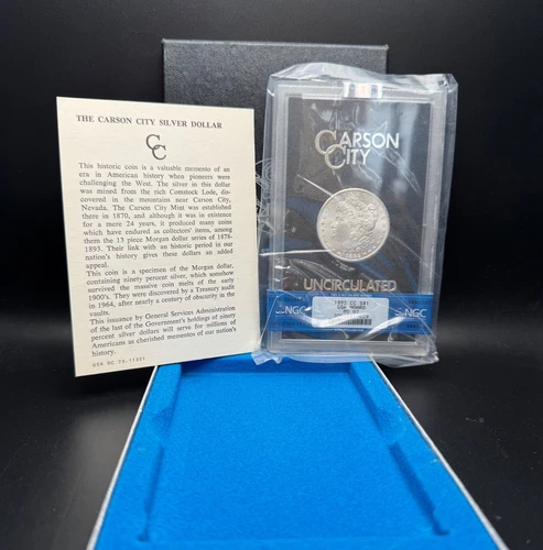 1882 CC Morgan Silver Dollar NGC GSA Hoard MS62 Box & COA