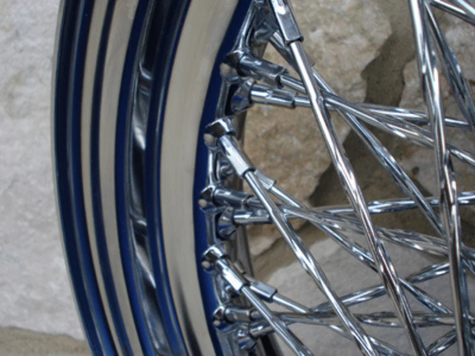 Roda dianteira 16" TWISTED 80 RAIOS CROMADA PARA HARLEY Heritage fatboy 1984-99 - Imagem 3 de 4