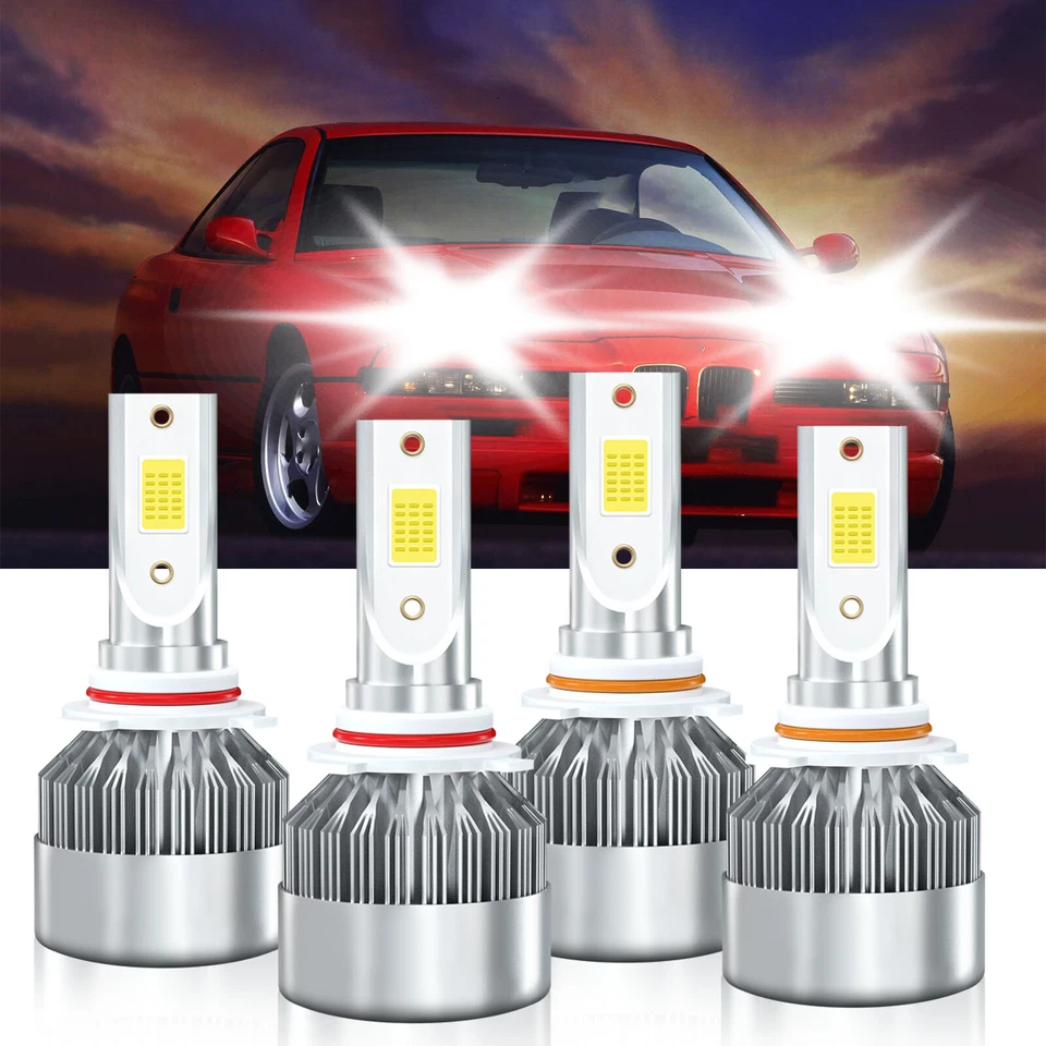 Kit de 4 bombillas LED altas bajas 6000K 9005 9006 para BMW 850CSi 1994-1995 Foto 2 de 4