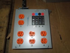 StarLine Busway Tap Box CBM225GE28- 4 520D-4 w/ 4- 20A 1p Breakers 208/120V Used