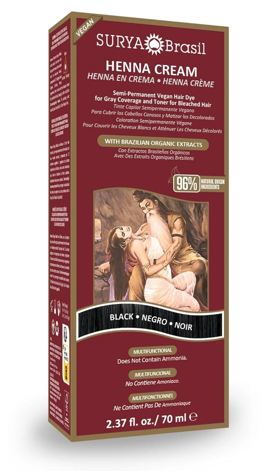 Surya Brasil Henna Cream - 2.37 fl oz- Black- 1 Box- Exp 2027