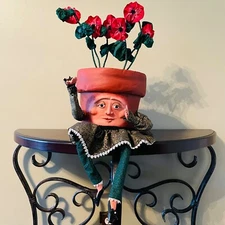 Flowers in Her Hair Doll By Donna Weigl Whimsical Anthropomorphic Shelf Sitter