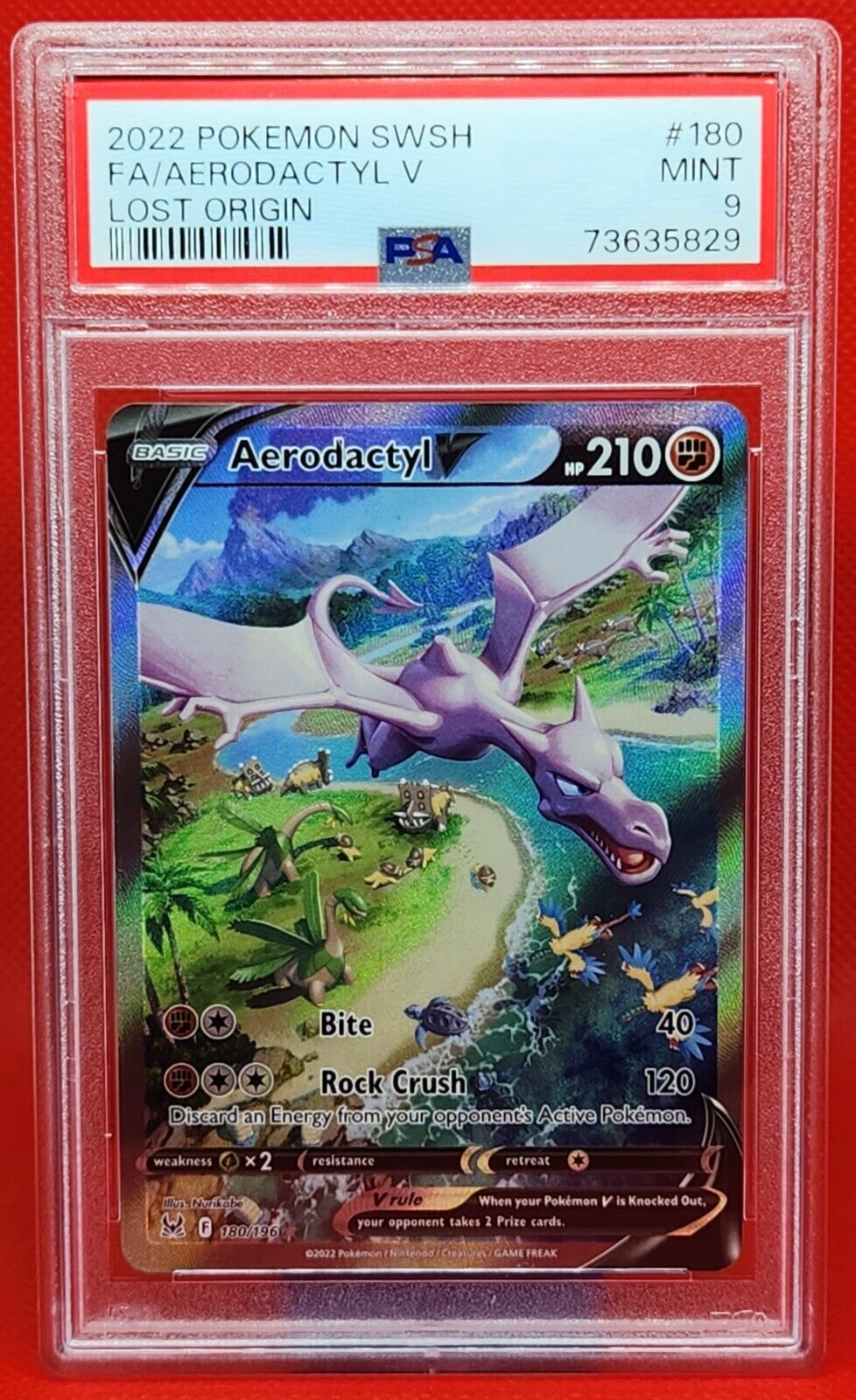  Pokemon - Aerodactyl V - 180/196 Lost Origin Full