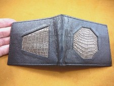  EL200-33 WALLET Genuine Caiman Latirostris crocodile  calf hide leather gator