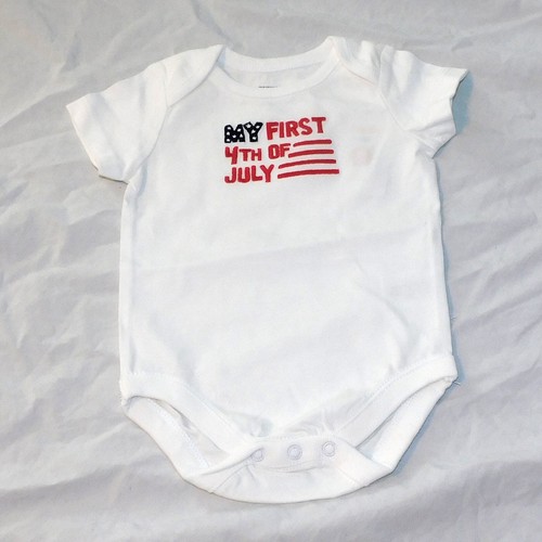 New Gymboree Baby First 4th of July America One Piece Sizes 0-3 M Fourth - Afbeelding 1 van 2