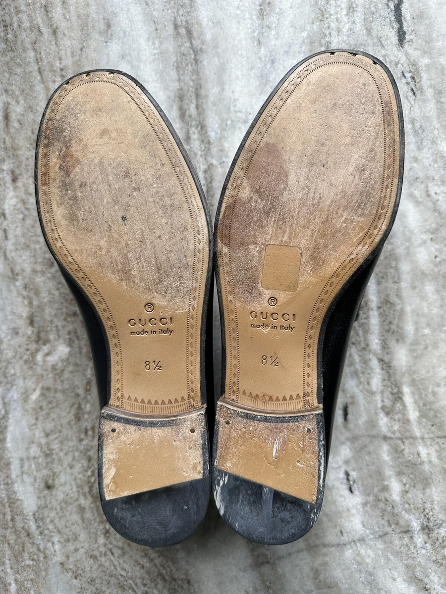 GUCCI Quentin Horsebit Leather Loafers Black 8.5 / 9 US