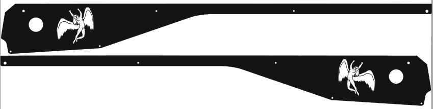 Led Zeppelin Side Rails Armor Mod for Stern Pinball Machine 1086