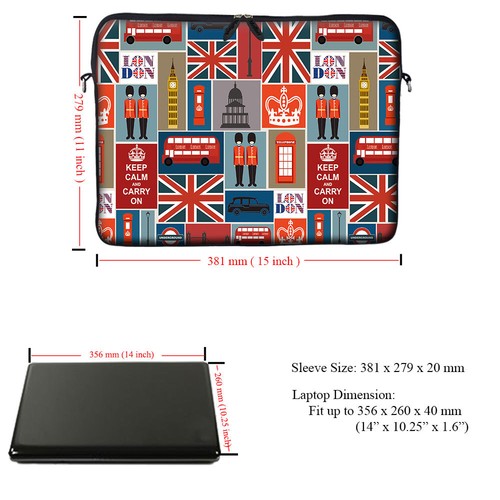 14" Laptop Computer Sleeve Case Bag w Hidden Handle & Shoulder Strap 3024 - Bild 3 von 3
