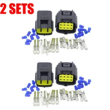 CAR MOTORCYCLE WATERPROOF 8 PIN ELECTRICAL 1.8MM AWG WIRE CONNECTOR PLUG 2Sets