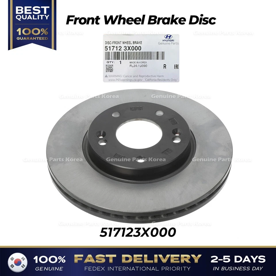 ⭐Genuino⭐ Disco de freno de rueda delantera 517123X000 para Hyundai Elantra Kia Seltos Foto 3 de 4