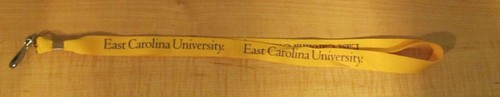 East Carolina University Yellow Lanyard Neck Strap Key ID - Picture 1 of 4