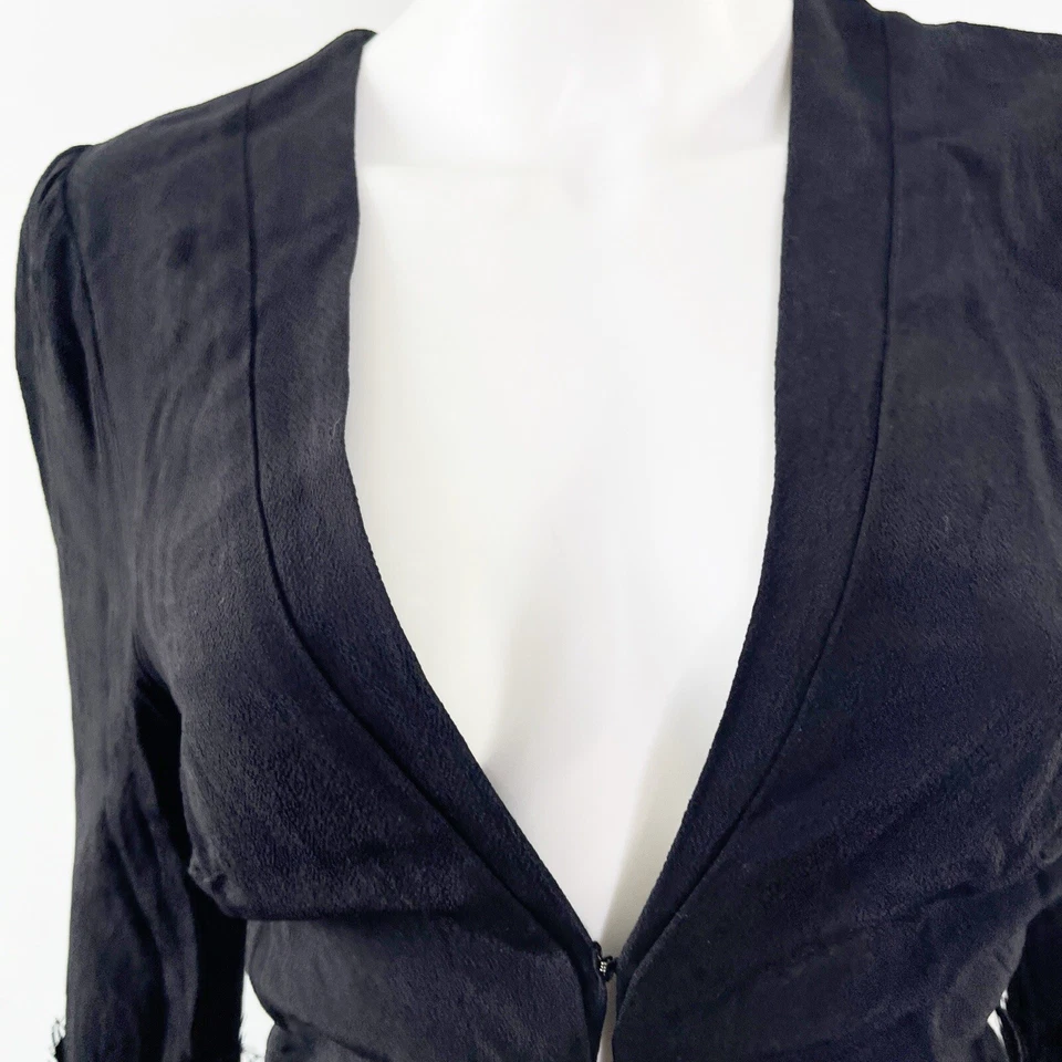 STONE COLD FOX Black STEVIE Jumpsuit Size 1 Deep V-Neck Long Sleeve Cocktail - Image 4 of 4