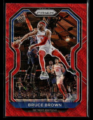 Bruce Brown 2020-21 Panini Prizm #239 Ruby Wave Prizms Detroit Pistons