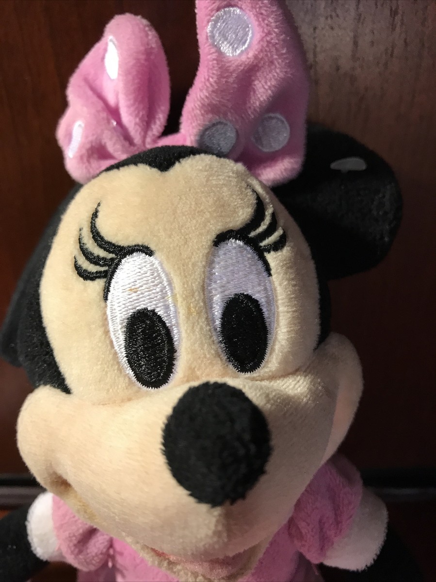 Disney Minnie Mouse Plush Toy, Pink polka dot dress 10” tall