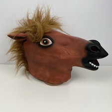 Halloween Brown Horse Head Mask Costume Party Latex Animal Head
