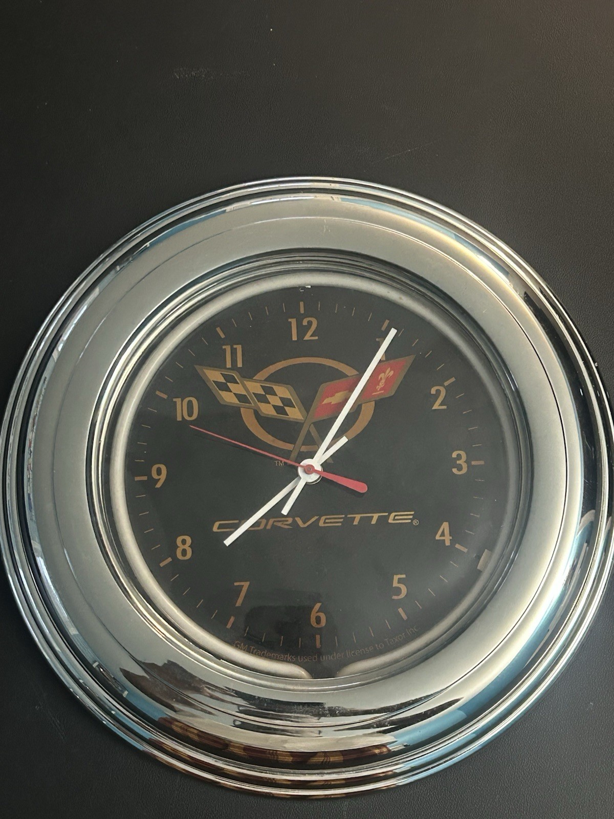 Chevrolet Corvette C6 Logo Blue Neon Hanging Wall Clock 15" Diameter