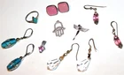 #300 Mixed vtg-now art glass gemstone earrings charms ring some sterling silver
