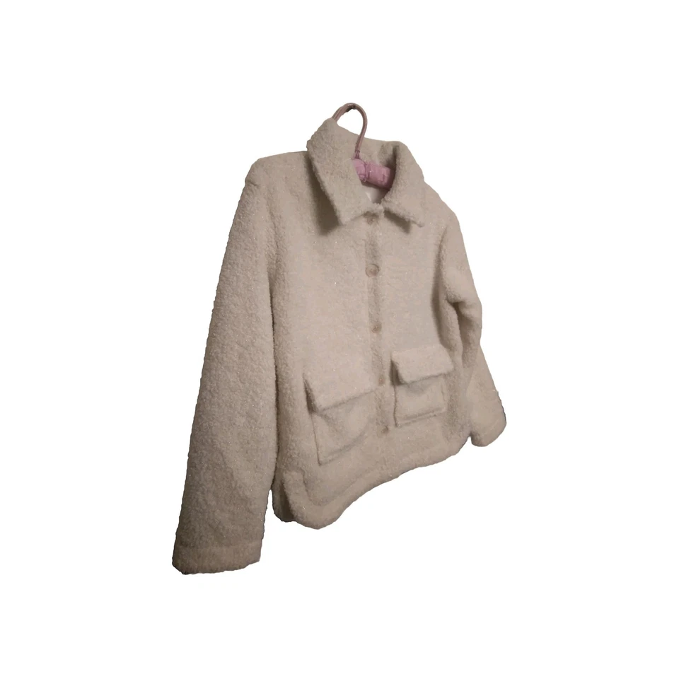 Chaqueta Cat and Jack Niñas Talla XL (14/16) Poliéster Reciclado Blanco y Plateado. Foto 3 de 4