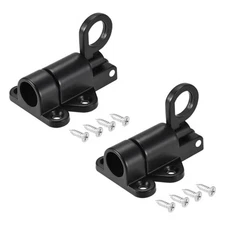 Door Spring Bolt Aluminum Alloy  Automatic Window Gate Latch Lock Black 2pcs