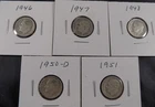 1946 1947 1948 1950‑D 1951 Roosevelt Dime Lot • 90% Silver • 5‑Coin Set