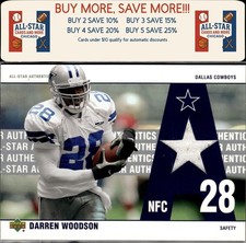 2002 UD Authentics #AA-DW Darren Woodson All-Star Authentics Dallas Cowboys