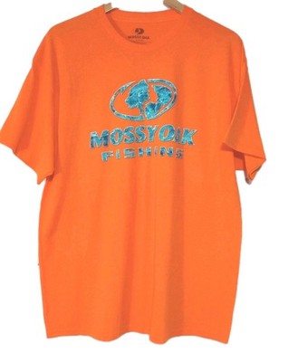 Mossy Oak Fishing Blaze Orange Shirt Adult XL Hunting Fishing Outdoors
