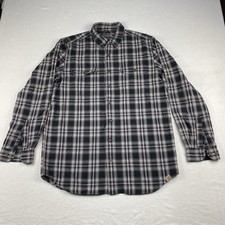 Carhartt Shirt Men's Large Plaid Button Down Relaxed Fit Workwear