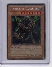 Damaged Yugioh TCG IOC-111 Invader of Darkness Secret Rare 1st Edition