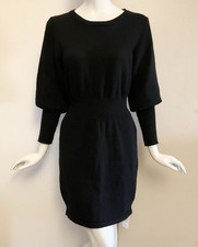 Cupshe Long Sleeve Black Short Sweater Dress Size M